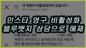 인스타 영구 강제 비활성화 블루뱃지 상담으로 푸는 방법 총정리 3가지 썸네일