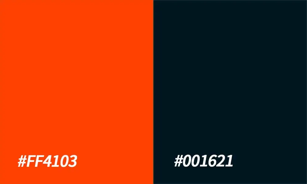 인스타그램 카드뉴스 컬러조합 용도별 트렌디 9가지 극강의 온도차로 만드는 압도적 주목도 (Orange Red & Abyss Navy)
