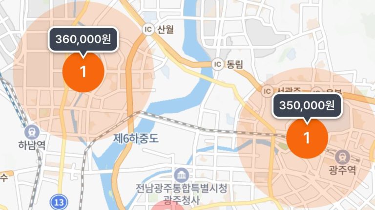 광주 시내 전경을 배경으로 마운자로 2.5mg 및 5mg 주사 펜이 나란히 배치되어 있으며, 상단에 '광주 마운자로 성지 병원·약국 최저가 처방 가이드'라는 문구가 직관적인 타이포그래피로 디자인된 포스팅 대표 이미지.