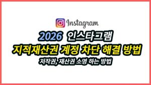 인스타그램 지적재산권 계정 차단 30일만에 복구 했던 해결 방법 인스타그램 지적재산권 계정 차단 해결 방법 소명 가이드