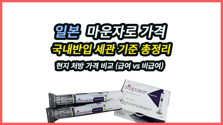 일본 마운자로 처방 국내반입 가격 세관 기준 총정리