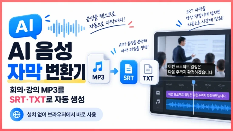 AI 음성 자막 변환기로 회의 녹음 MP3를 SRT와 TXT 자막으로 변환하는 방법